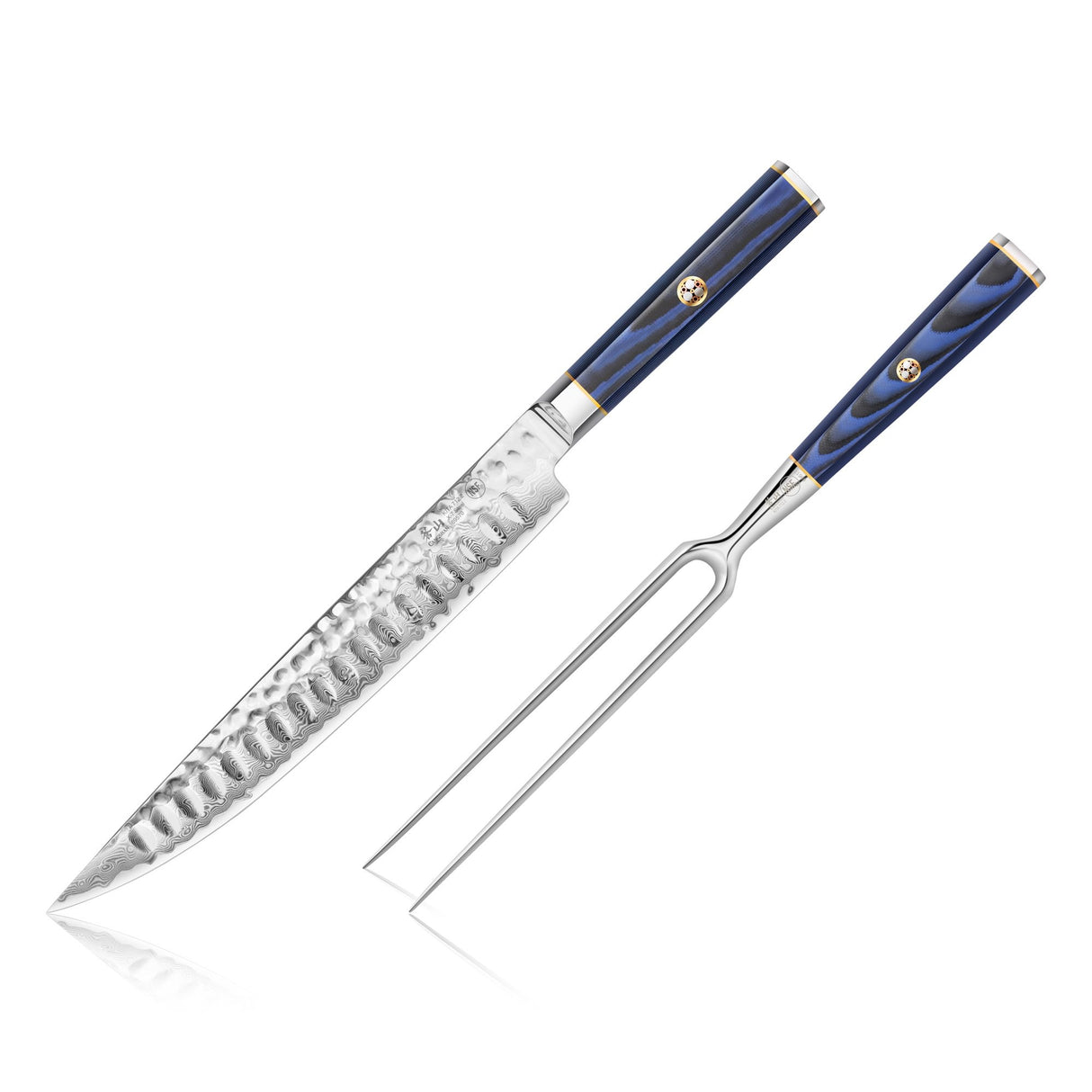 KITA SERIES 2-PIECE CARVING SET, HIGH CARBON X-7 DAMASCUS STEEL