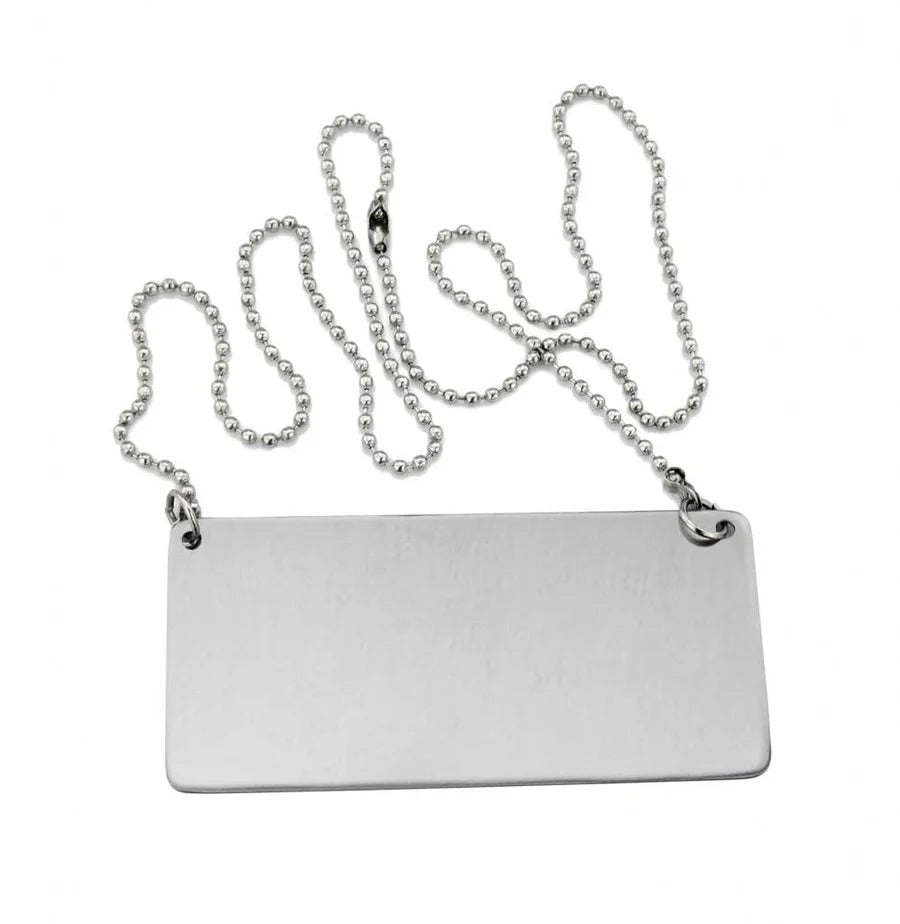 STAINLESS STEEL CHAIN SIGN, BLANK
