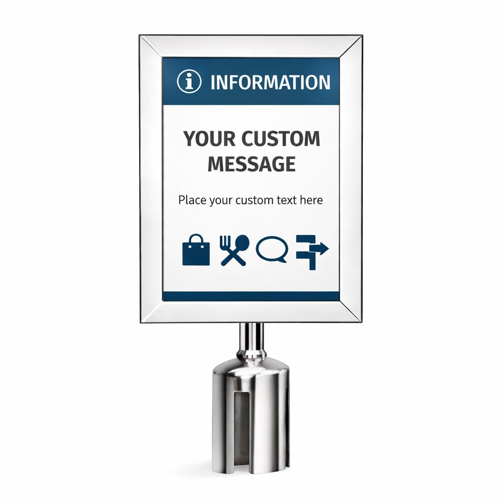 STANCHION TOP SIGN FRAME - PORTRAIT