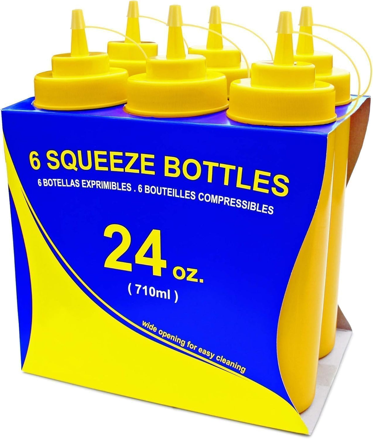 6- PACK WIDE MOUTH SQUEEZE BOTTLES