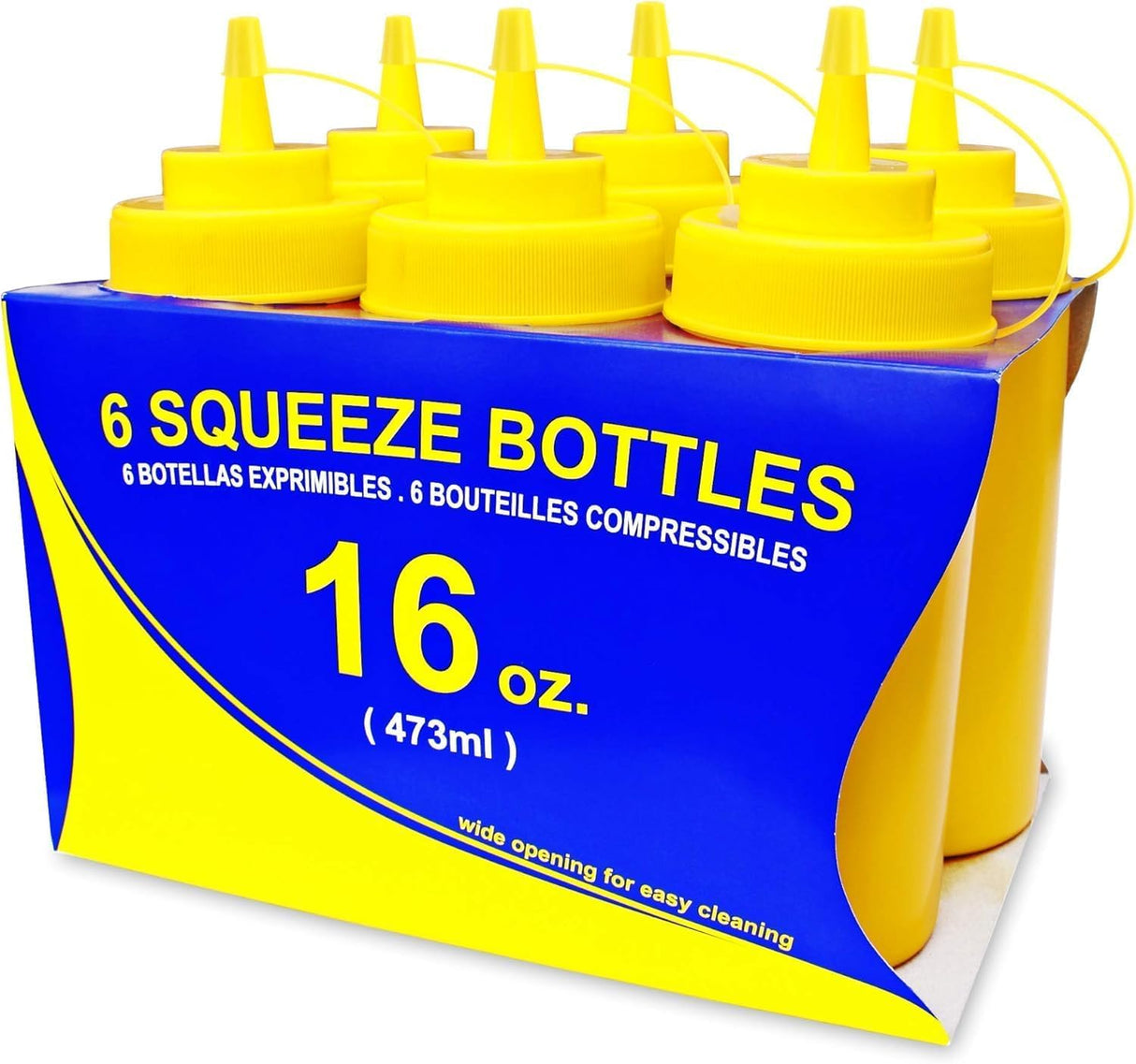 6- PACK WIDE MOUTH SQUEEZE BOTTLES