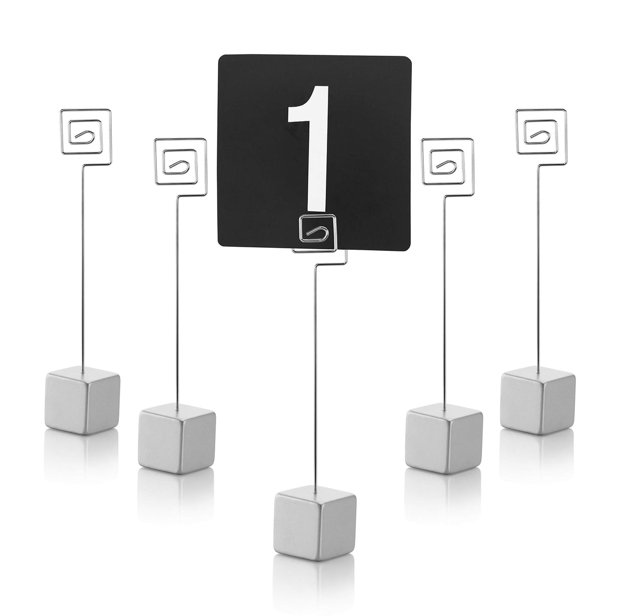 TABLE CARD HOLDER WITH HEAVY BASE, SQUARE