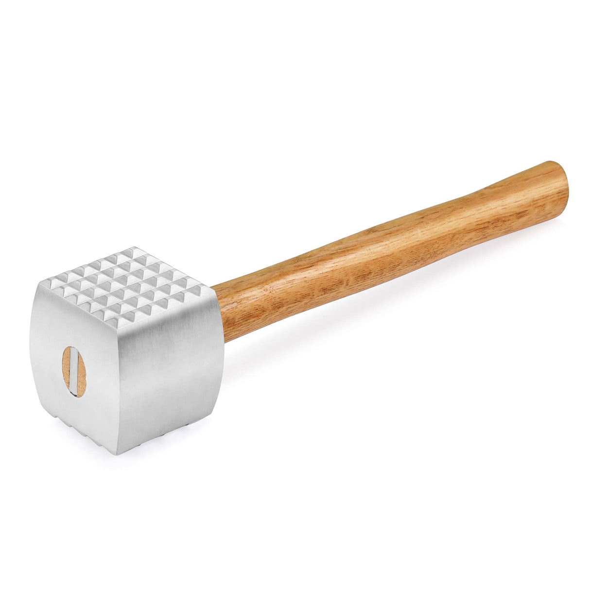 DUAL-SIDED ALUMINUM TENDERIZER WITH WOOD HANDLE