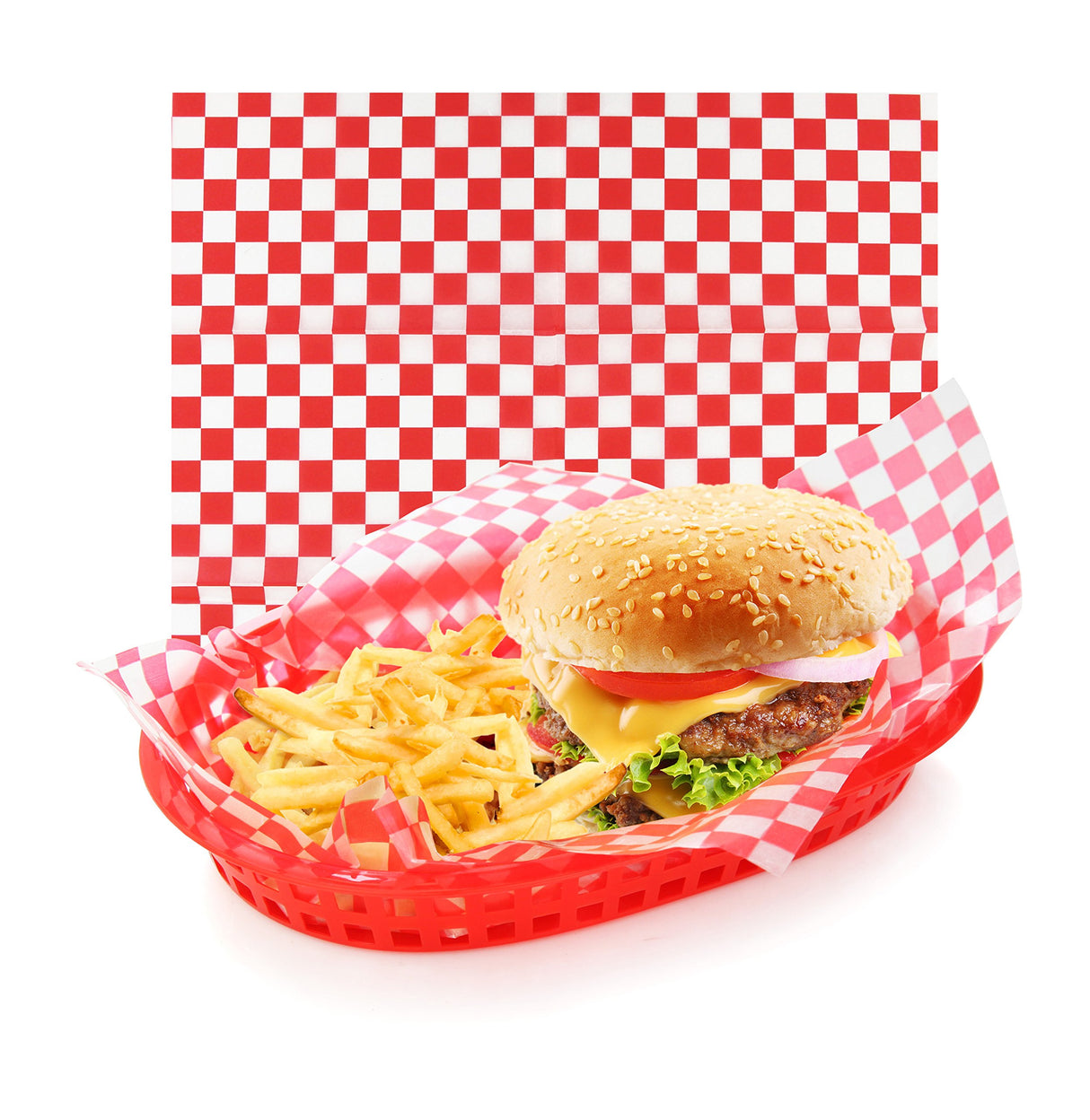 RED CHECKERED BASKET LINER