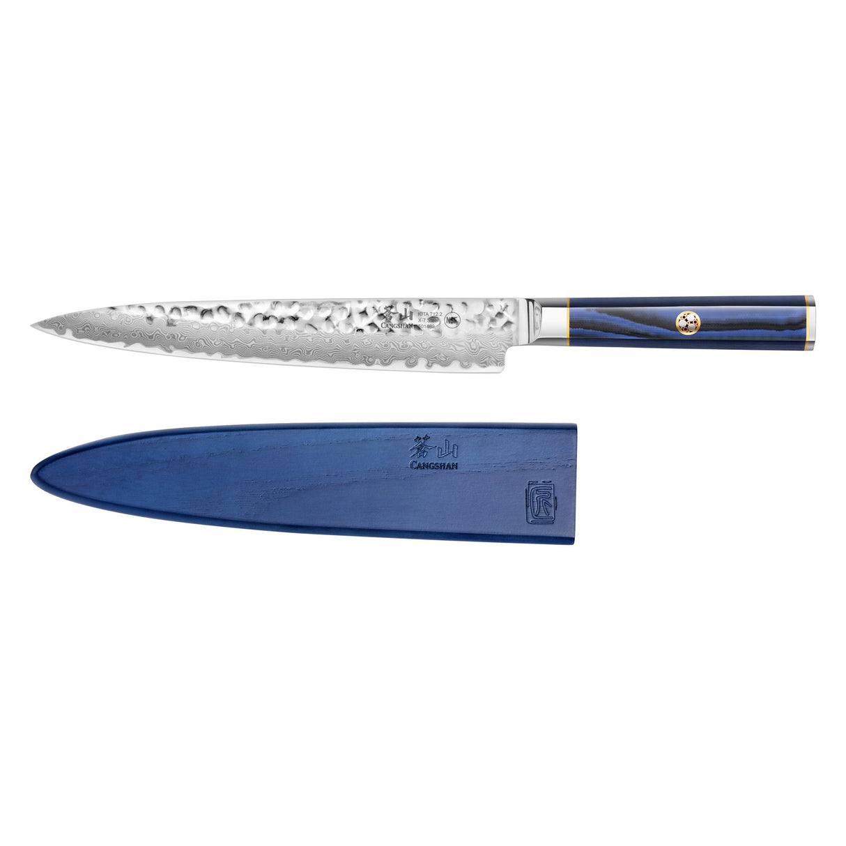 KITA SERIES 8" SASHIMI KNIFE WITH SHEATH, HIGH CARBON X-7 DAMASCUS STEEL