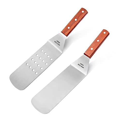 New Star Foodservice 38309 Wood Handle Slant Edge Grill Scraper, 4-Inc