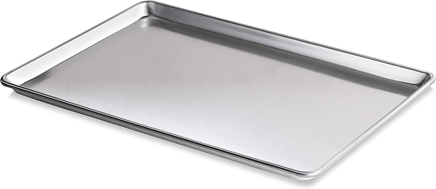 New Star Foodservice 36800 Commercial-Grade 12-Gauge Aluminum Open Bead  Sheet Pan/Bun Pan, 18 L x 26 W x 2 H (Full Size) | Measure Oven
