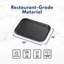 New Star Foodservice 24852 Restaurant Grade Non-Slip Tray, Plastic, Rubber Lined, Rectangular, 10" x 14" Inch, Black