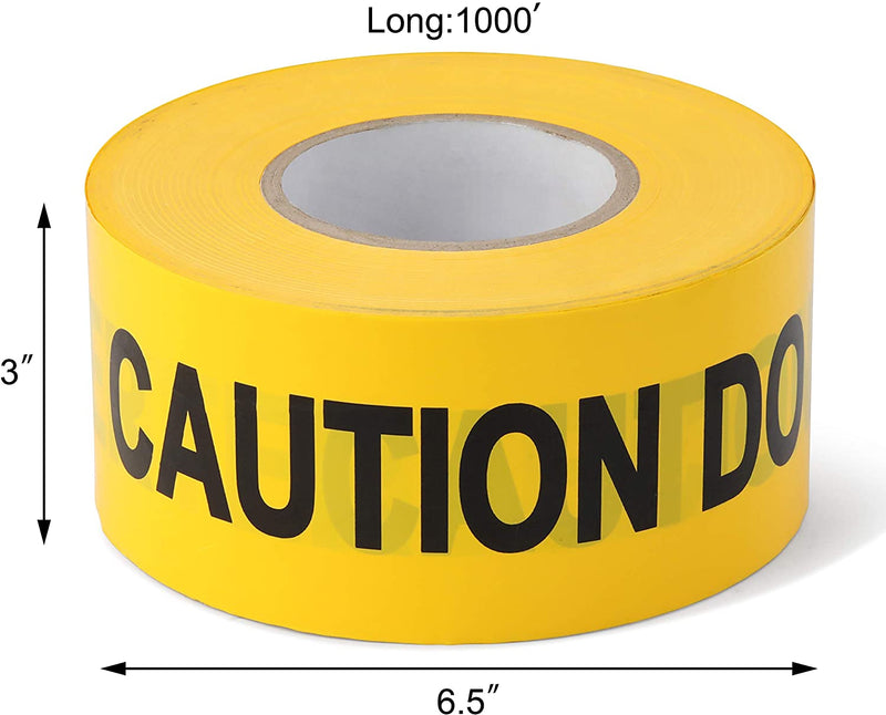New Star Foodservice 1028799 Industrial Commercial Grade Non-Adhesive Yellow Caution Tape, CAUTION DO NOT ENTER, 3 Inch x 1000 Feet (Industrial Size)