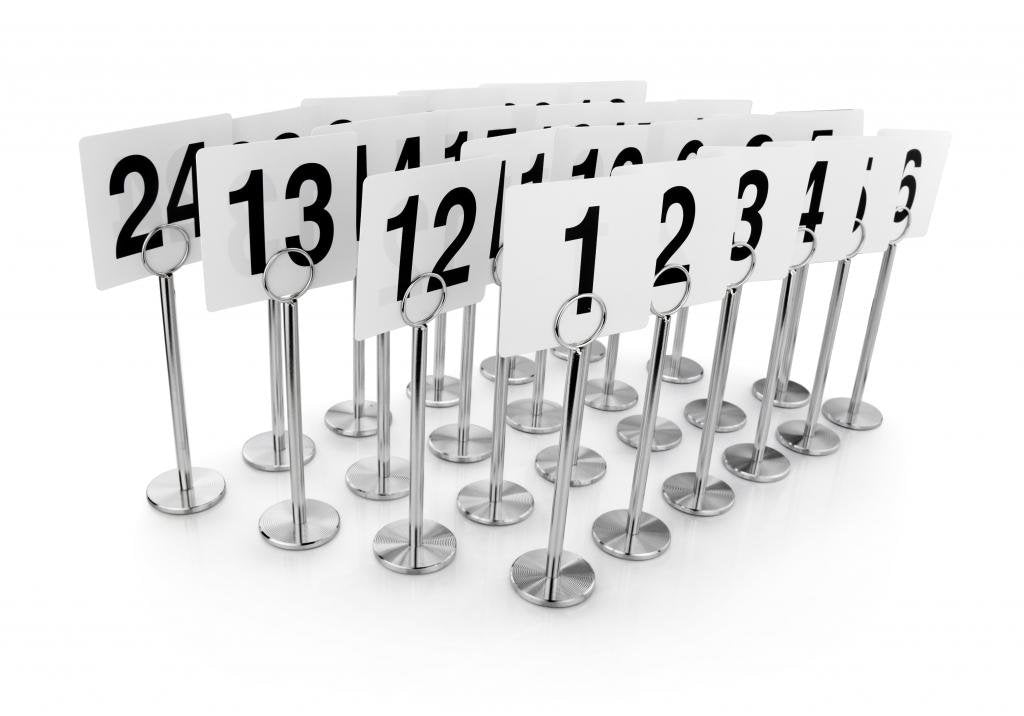 TABLE NUMBER CARD & HOLDER SET, STAINLESS STEEL