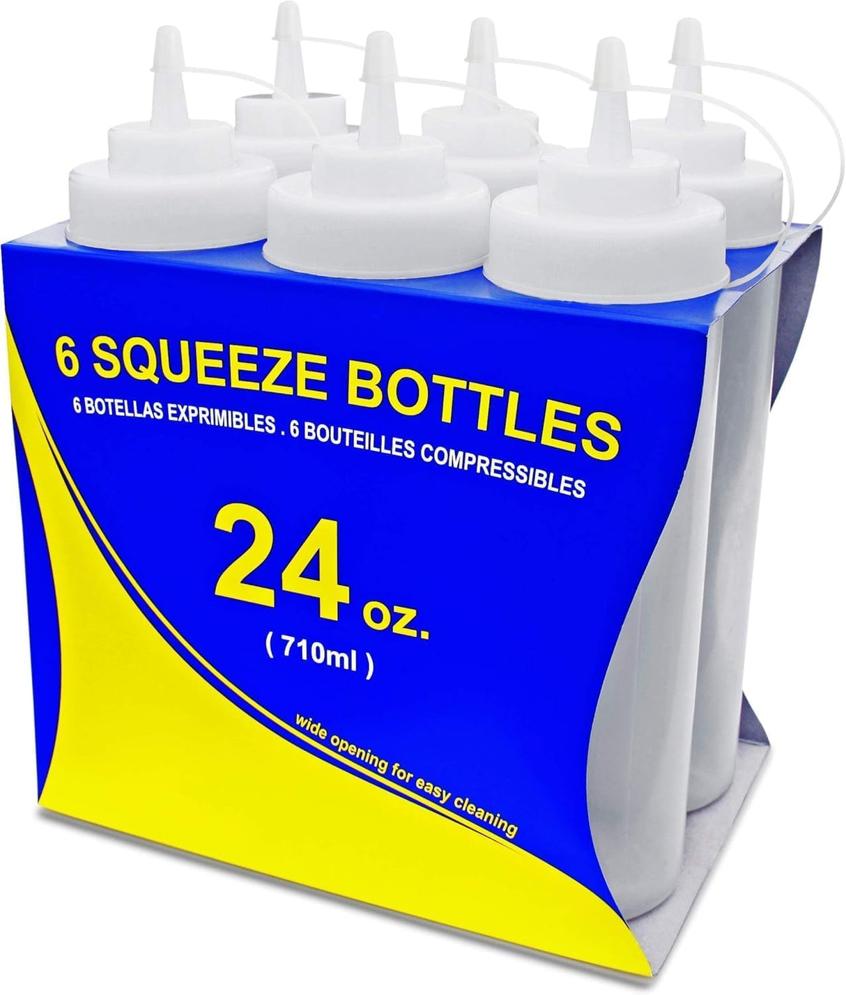 6- PACK WIDE MOUTH SQUEEZE BOTTLES