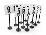 TABLE NUMBER CARD & HOLDER SET, BLACK