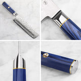KITA SERIES 7-INCH NAKIRI KNIFE WITH SHEATH, HIGH CARBON X-7 DAMASCUS STEEL