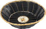 WOVEN SERVING BASKET, BLACK/GOLD