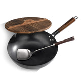CARBON STEEL POW WOK SET, 3-PC, 12.7"