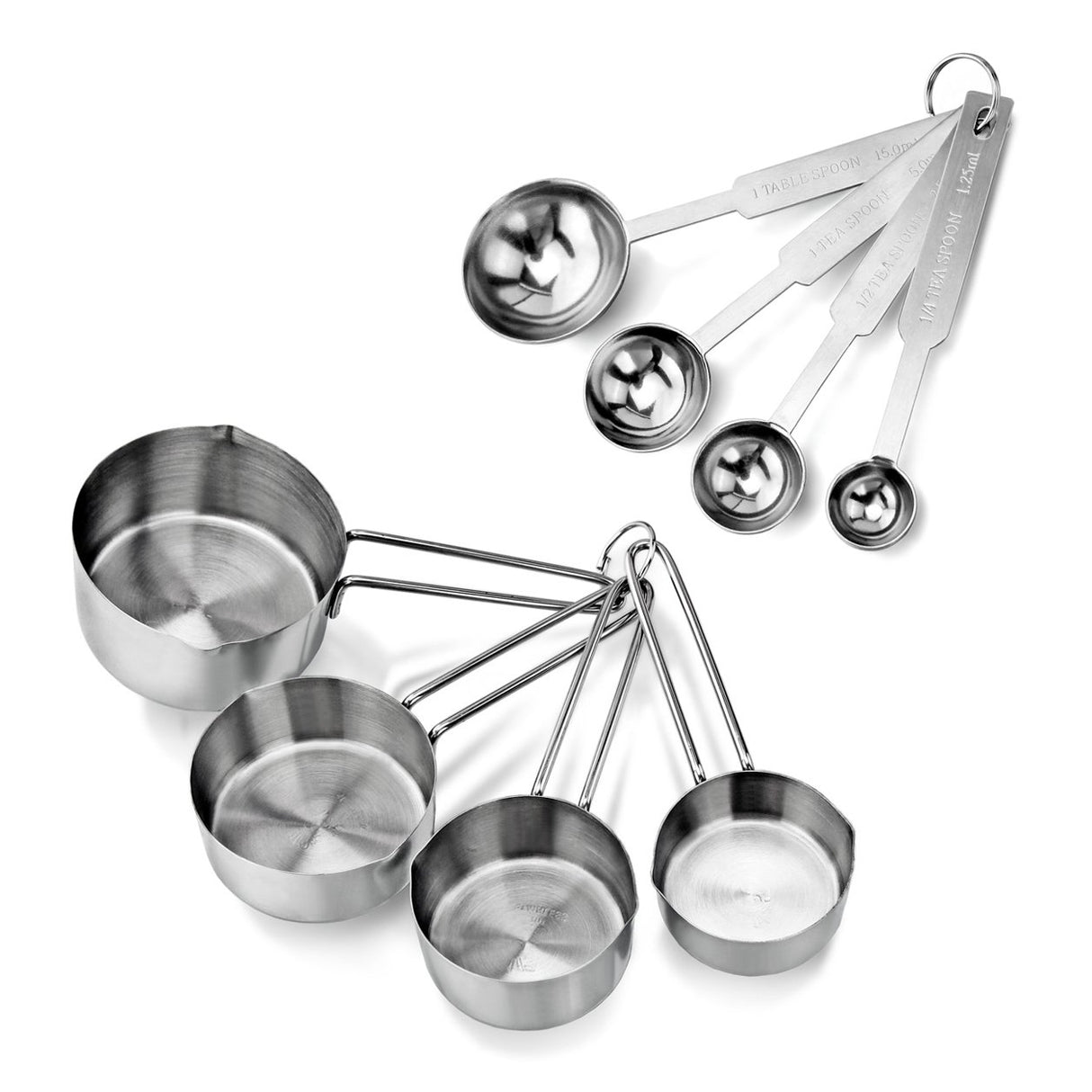 MEASURING CUPS & SPOONS SET, 8-PC