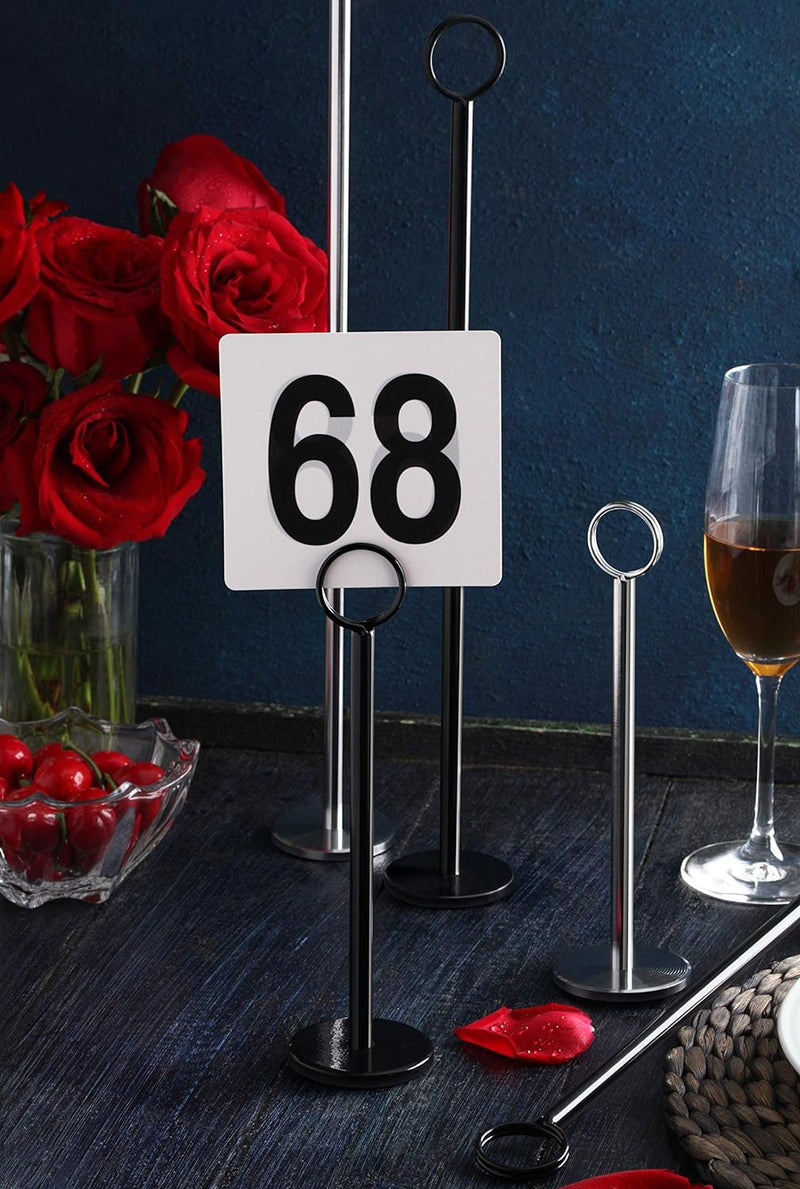 New Star Foodservice 23275 Ring-Clip Table Number Holder/Number Stand/Place Card Holder, 15-Inch, Set of 12