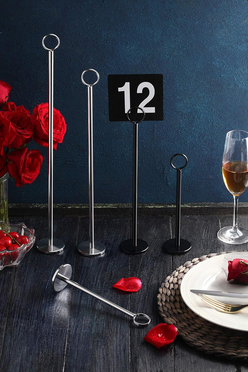 New Star Foodservice 23275 Ring-Clip Table Number Holder/Number Stand/Place Card Holder, 15-Inch, Set of 12