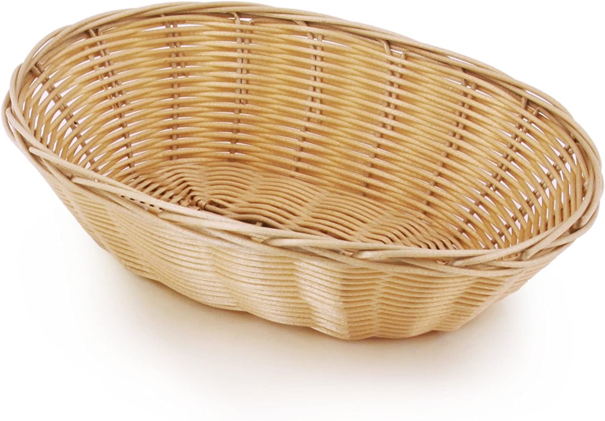 WOVEN SERVING BASKET, TAN