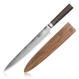MAYA SERIES 10" SASHIMI KNIFE WITH SHEATH, HIGH CARBON X-7 DAMASCUS STEEL