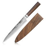 MAYA SERIES 8" SASHIMI KNIFE WITH SHEATH, HIGH CARBON X-7 DAMASCUS STEEL
