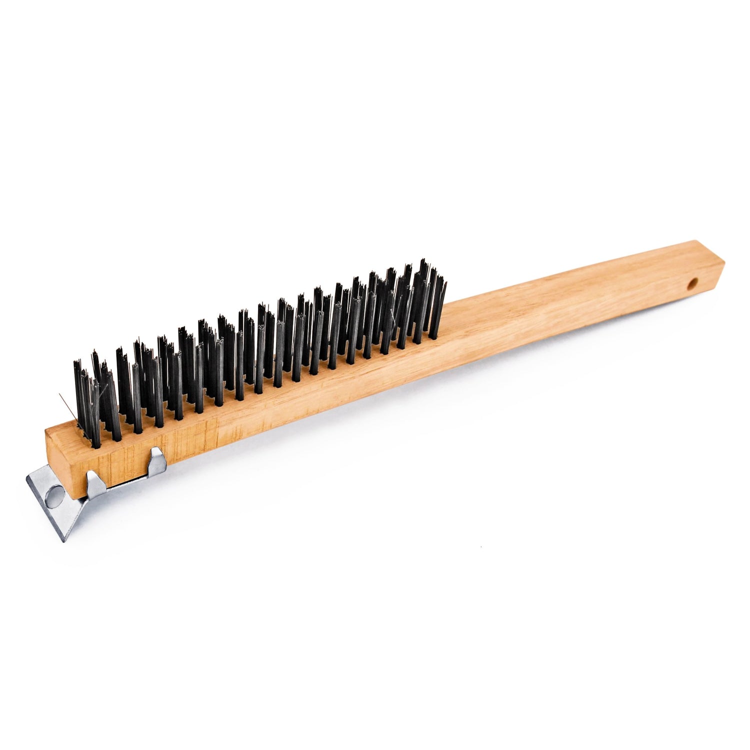 WIRE GRILL BRUSH WITH SCRAPER