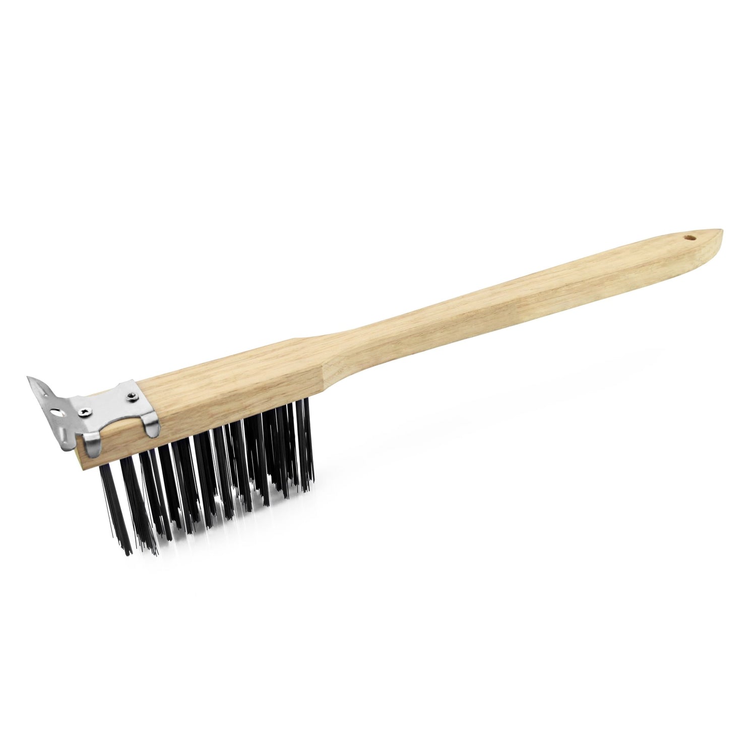 WIRE GRILL BRUSH WITH SCRAPER