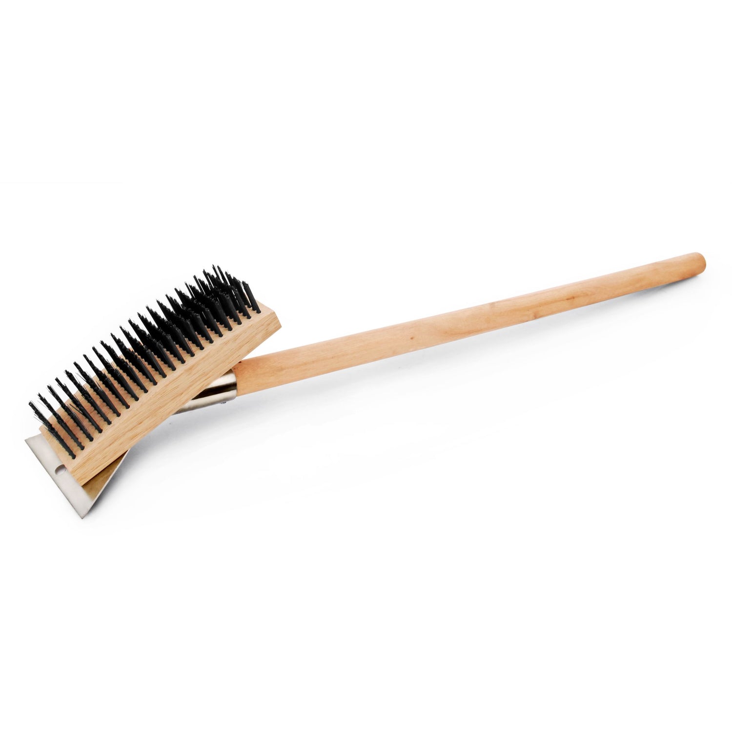WIRE GRILL BRUSH WITH SCRAPER