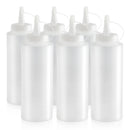 New Star Foodservice 26146 Squeeze Bottles, Plastic, 12 oz, Clear, Pack of 6