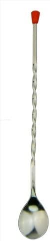 New Star Foodservice 48445 Stainless Steel Bar Spoon with Red Knob, 11-Inch