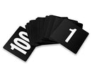 New Star Foodservice 23084 1-100 Double Side Plastic Table Numbers, 4" x 4" Inch, Light Grey on Black