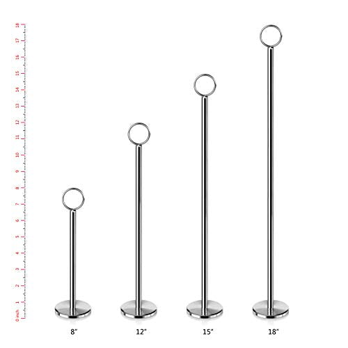 New Star Foodservice 23244 Ring-Clip Table Number Holder/Number Stand/Place Card Holder, 12-Inch, Set of 12