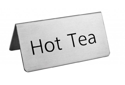 New Star Foodservice 27280 Stainless Steel Table Tent Sign,"Hot Tea", 3-Inch by 1-1/2-Inch, Set of 2