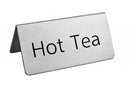 New Star Foodservice 27297 Stainless Steel Table Tent Sign, (Hot Tea), 3"x 1.5", Set of 6