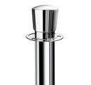 New Star Foodservice 54743 Tulip Top Stainless Steel Stanchions, Set of 2 Posts with 1 of 79.5-Inch Red Velvet Rope