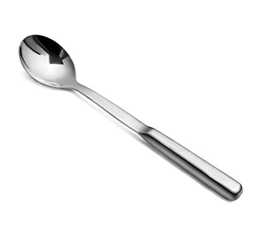 New Star Foodservice 52183 Hollow Handle Solid Serving Spoon, 12", Silver