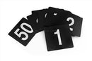 New Star Foodservice 23206 Plastic Double Sided Table Numbers, 1-50, 4-Inch by 4-Inch, Light Grey on Black