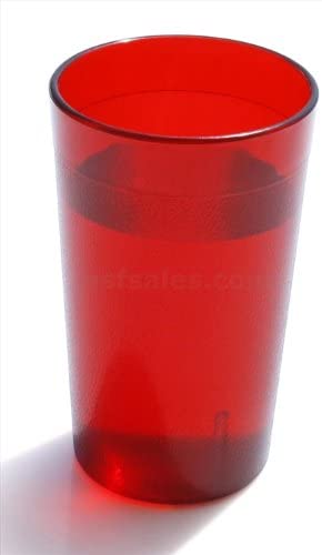 New Star Foodservice 46410 Tumbler Beverage Cup, Stackable Cups, Break-Resistant Commercial SAN Plastic, 16 oz, Red, Set of 72