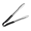 New Star Foodservice 35742 12-Inch Utility Spring Tongs, Stainless Steel, Vinyl Coated, Set of 12, Black