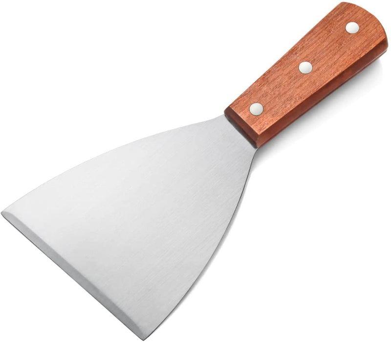 New Star Foodservice 38309 Wood Handle Slant Edge Grill Scraper, 4-Inch x 8.5-Inch