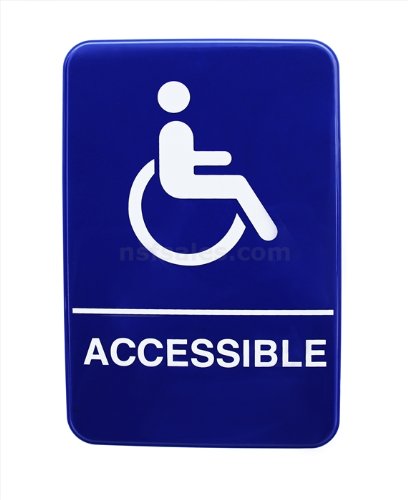 New Star Foodservice 56259 1-Piece 6"x 9" Sign, Blue, Plastic (Accessible)