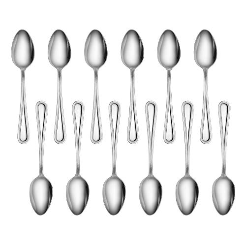 New Star Foodservice 58581 Steel Bead Pattern Serving Spoon, 7.8-Inch Set of 12