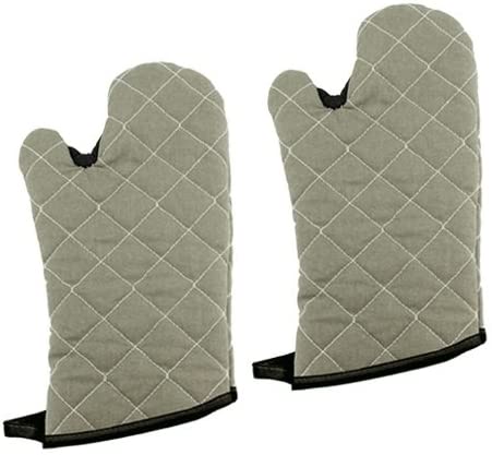 New Star Foodservice 32277 Commercial Grade Flame Retardant/Resistant Oven Mitts with Extra Defense, up to 400F, 13-Inch, Set of 2