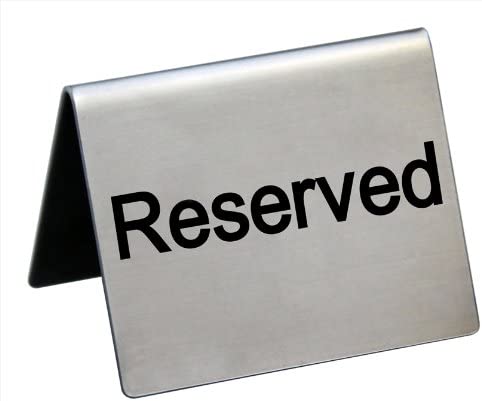 New Star Foodservice 26863 6 pcs Tent Sign S/S"Reserved" 2x1.5"