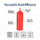 New Star Foodservice 26283 Squeeze Bottles, Plastic, 8 oz, Red, Pack of 6