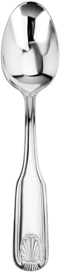 New Star Foodservice 58260 Shell Pattern, 18/0 Stainless Steel, Serving Spoon, 8.4-Inch, Set of 12