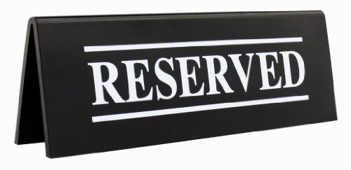 New Star Foodservice 27037 Table Tent Sign, Acrylic, (Reserved), 6"x 1.5", Set of 2