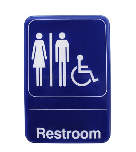 New Star Foodservice 56303 1-Piece 6"x 9" Sign, Blue, Plastic (Restroom/Accessible)