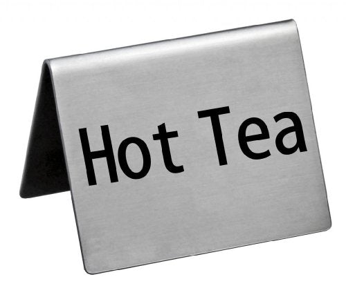 New Star Foodservice 27099 Stainless Steel Table Tent Sign, (Hot Tea), 2"x 2", Set of 2