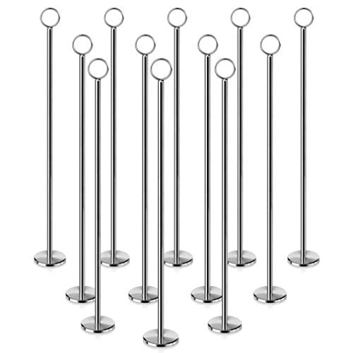 New Star Foodservice 23305 Ring-Clip Table Number Holder/Number Stand/Place Card Holder, 18-Inch, Set of 12